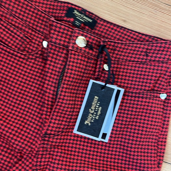 Juicy Couture red/black herringbone skinny jeans very “Oi!”/Tank Girl size 24 - Picture 2 of 7